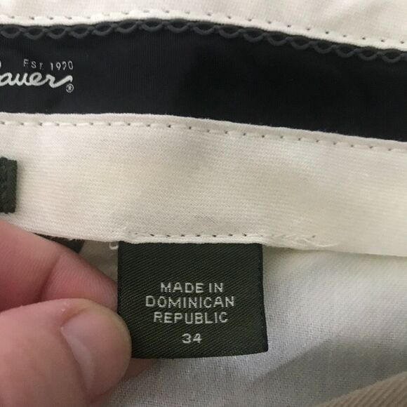 Eddie Bauer Wrinkle Resistant Classic Fit Pants Mens 34 Khaki Tan Cotton Pleated - Picture 7 of 9